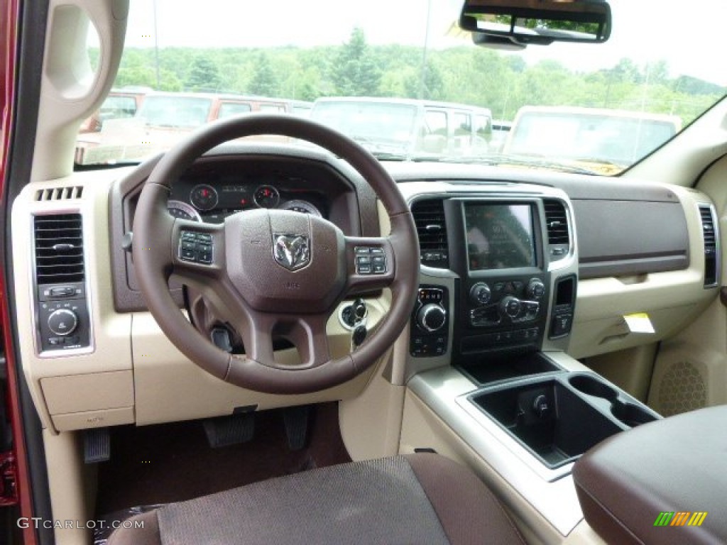 2014 1500 SLT Crew Cab 4x4 - Deep Cherry Red Crystal Pearl / Black/Diesel Gray photo #14