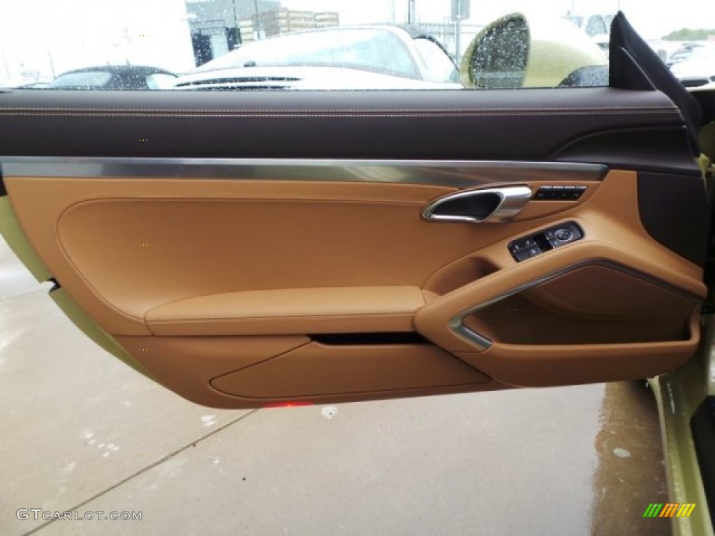 2014 Porsche 911 Carrera S Cabriolet Espresso/Cognac Natural Leather Door Panel Photo #94347870