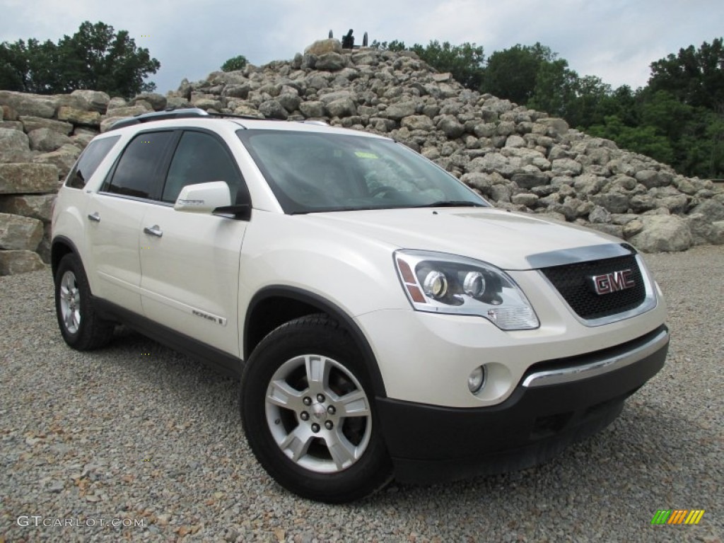 2008 Acadia SLT AWD - White Diamond Tricoat / Brick photo #1