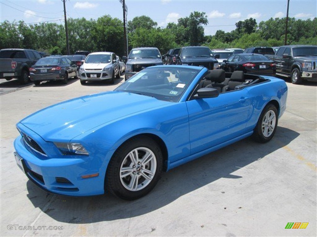 2013 Mustang V6 Convertible - Grabber Blue / Charcoal Black photo #3