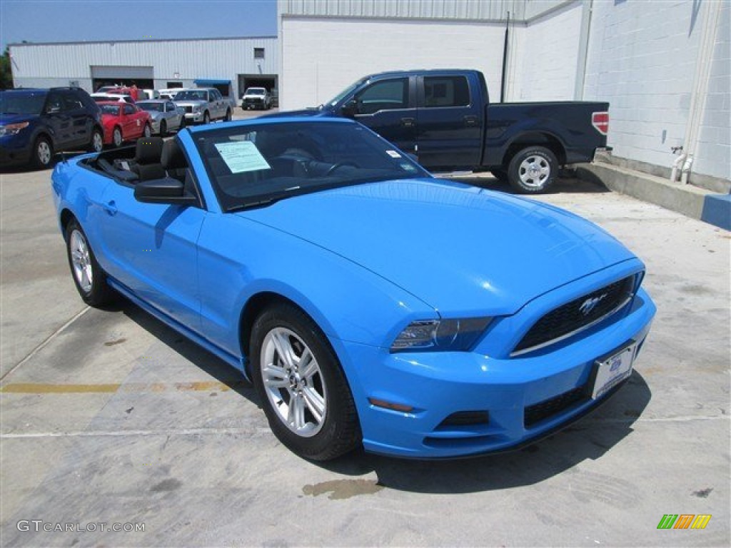 2013 Mustang V6 Convertible - Grabber Blue / Charcoal Black photo #13