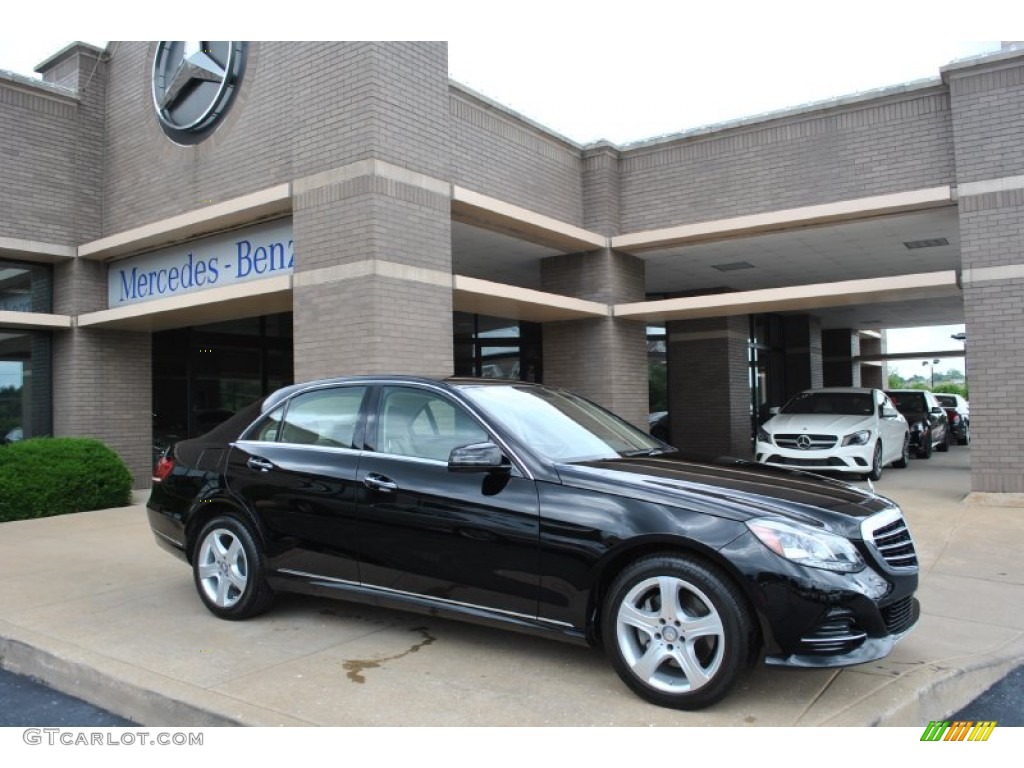 2014 E 350 4Matic Sedan - Black / Silk Beige/Espresso Brown photo #1