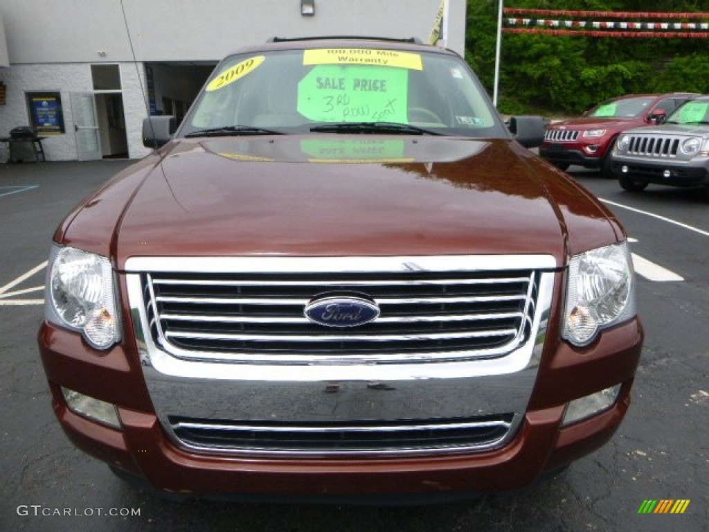 2009 Explorer XLT 4x4 - Dark Copper Metallic / Camel photo #8