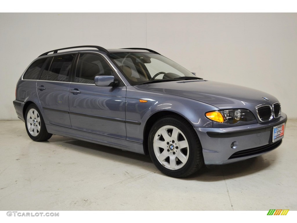 2005 3 Series 325i Wagon - Steel Blue Metallic / Sand photo #2