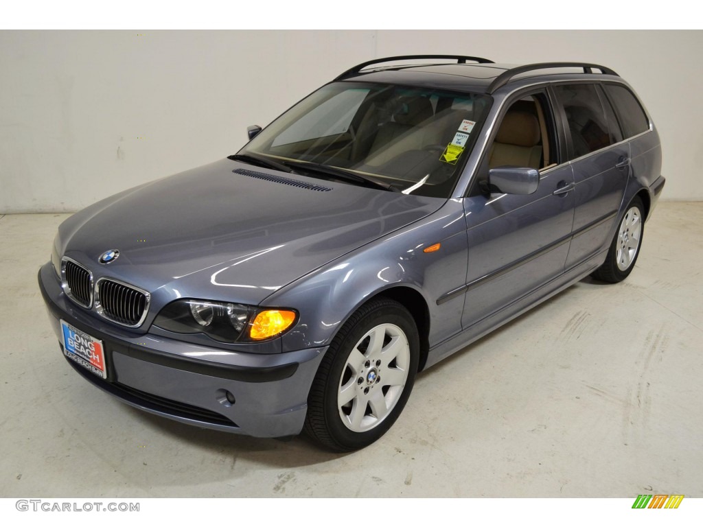 2005 3 Series 325i Wagon - Steel Blue Metallic / Sand photo #9