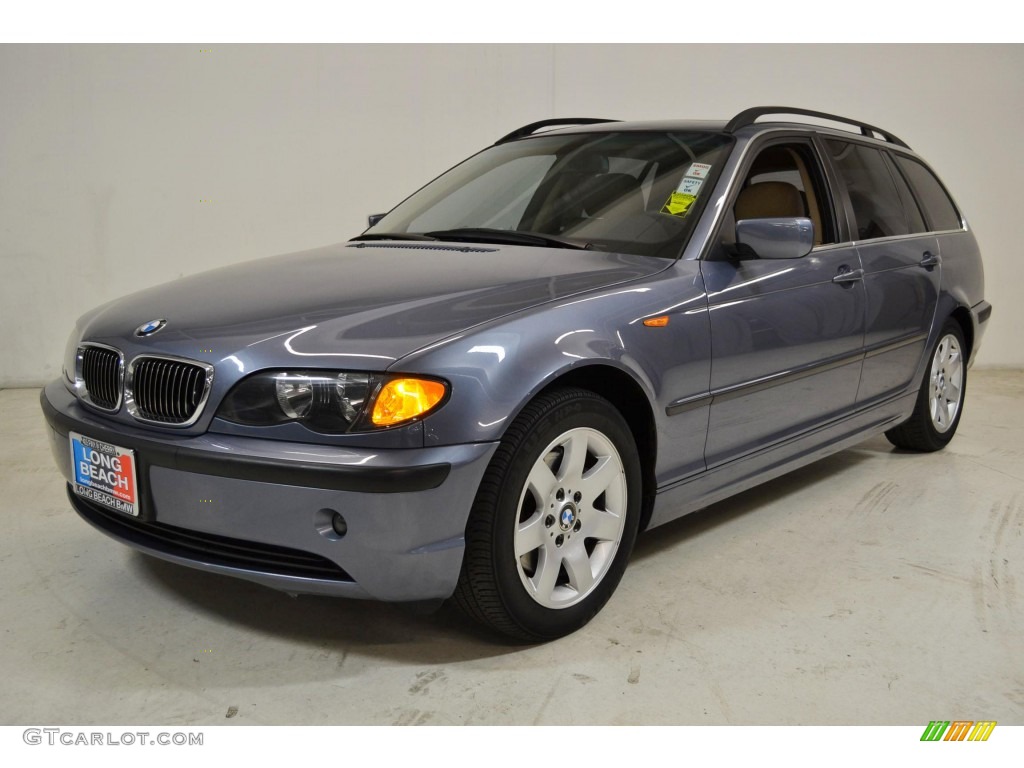 2005 3 Series 325i Wagon - Steel Blue Metallic / Sand photo #10