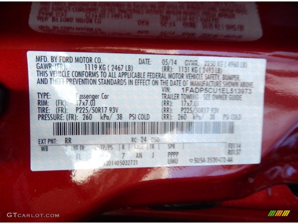 2014 C-Max Color Code RR for Ruby Red Photo #94375699