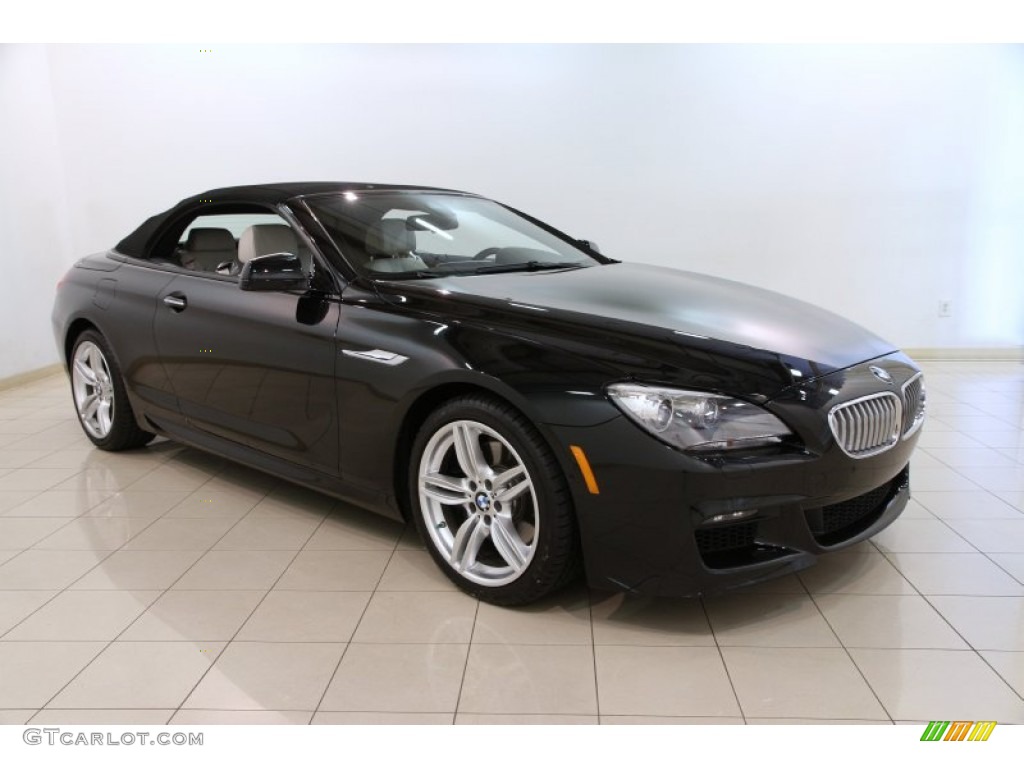 2014 6 Series 650i Convertible - Black Sapphire Metallic / Ivory White photo #1