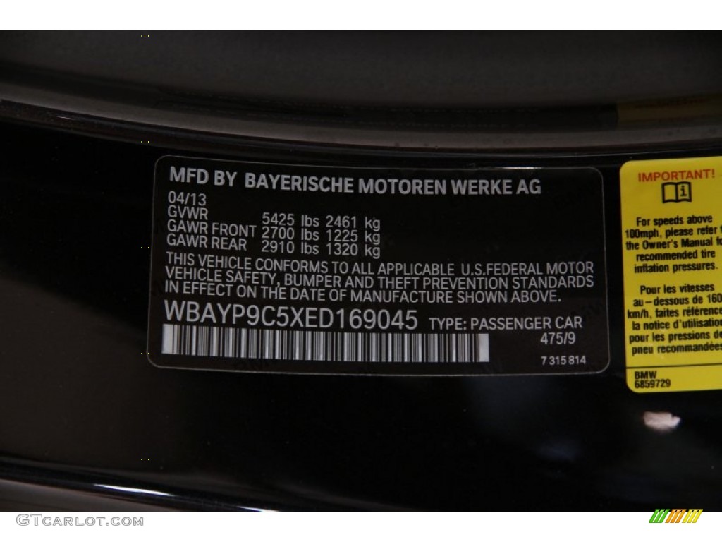 2014 BMW 6 Series 650i Convertible Color Code Photos