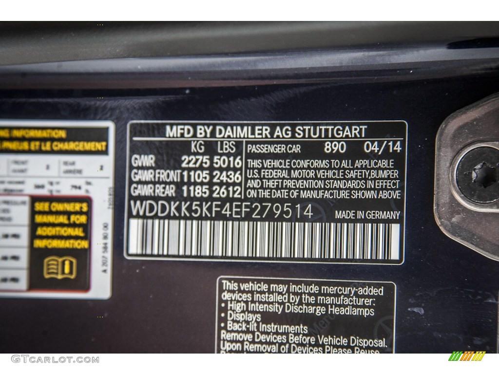 2014 E Color Code 890 for Lunar Blue Metallic Photo #94385912
