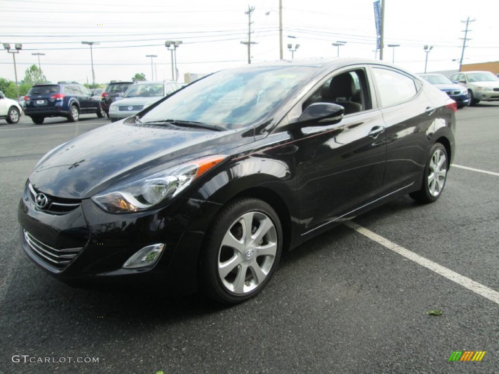 2012 Elantra Limited - Midnight Black / Gray photo #2