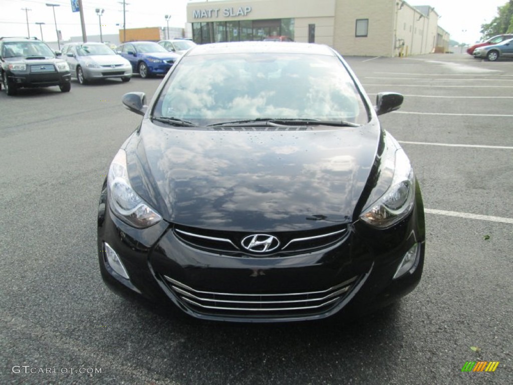 2012 Elantra Limited - Midnight Black / Gray photo #3