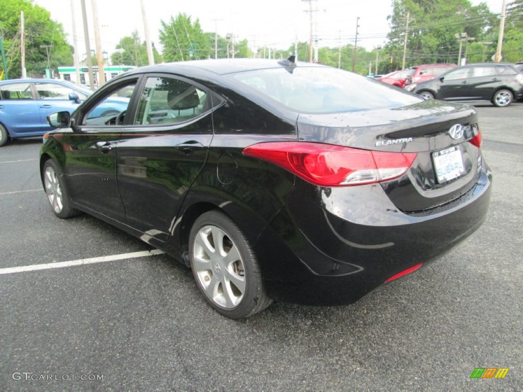 2012 Elantra Limited - Midnight Black / Gray photo #8