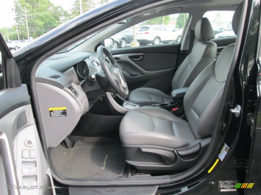2012 Elantra Limited - Midnight Black / Gray photo #11