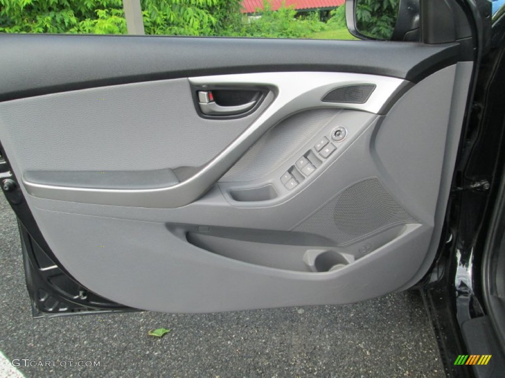 2012 Elantra Limited - Midnight Black / Gray photo #12