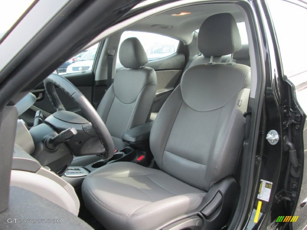 2012 Elantra Limited - Midnight Black / Gray photo #14