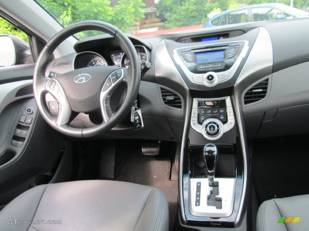 2012 Elantra Limited - Midnight Black / Gray photo #16