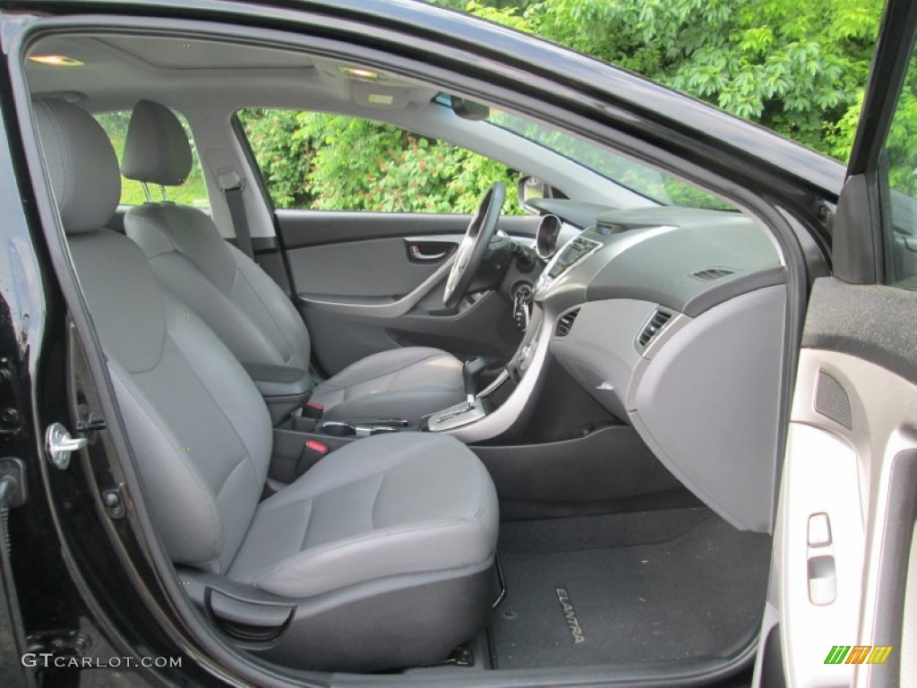 2012 Elantra Limited - Midnight Black / Gray photo #17