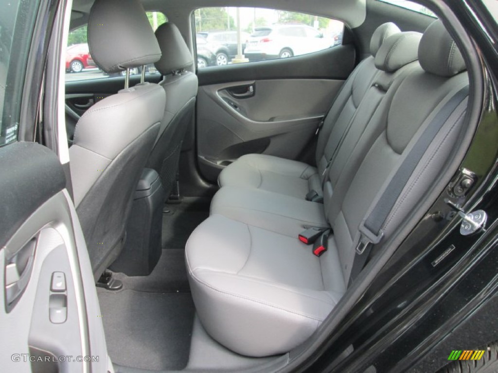 2012 Elantra Limited - Midnight Black / Gray photo #21