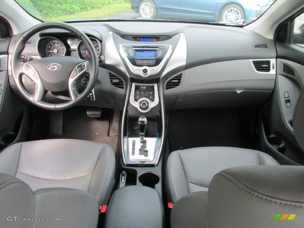 2012 Elantra Limited - Midnight Black / Gray photo #24