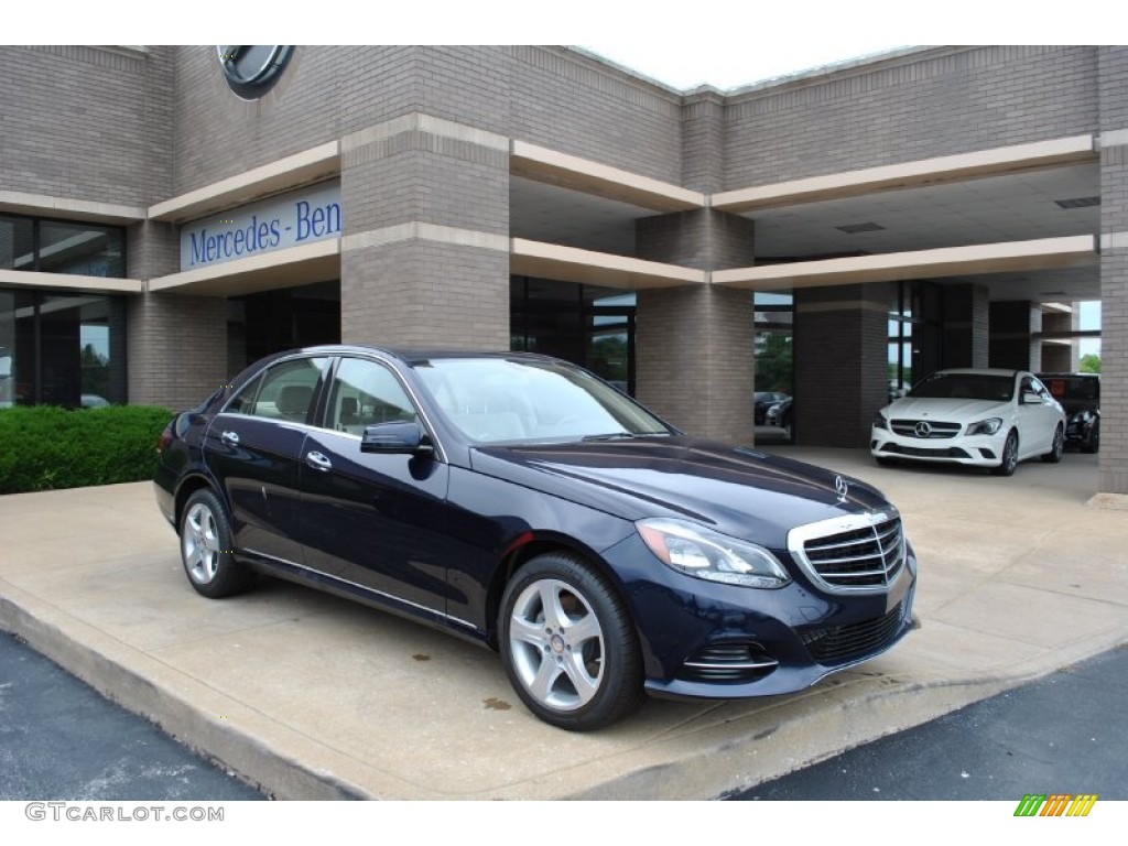 2014 E 350 4Matic Sedan - Lunar Blue Metallic / Silk Beige/Espresso Brown photo #1