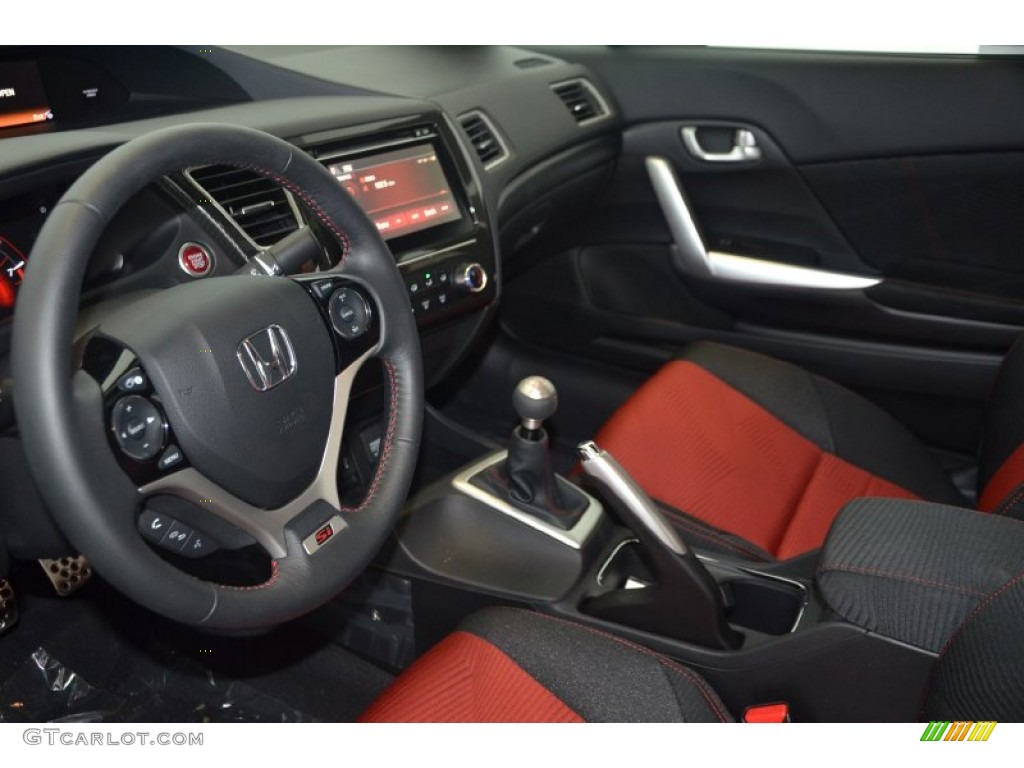 Black/Red Interior 2014 Honda Civic Si Coupe Photo #94409827