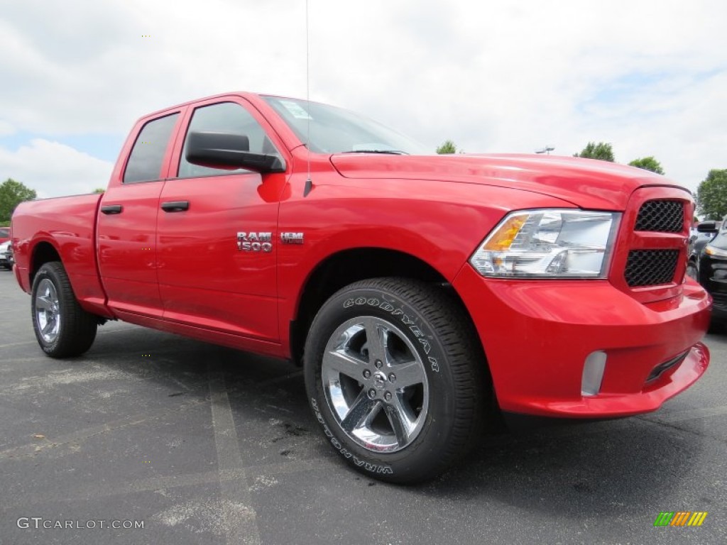 2014 1500 Express Quad Cab - Flame Red / Black/Diesel Gray photo #4