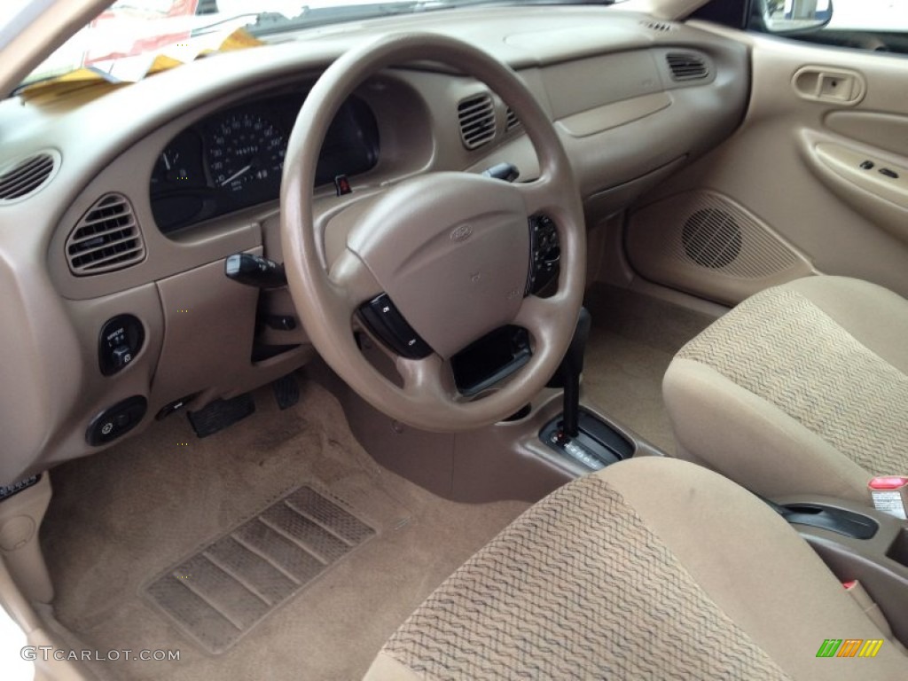 2001 Escort SE Sedan - Oxford White / Medium Prairie Tan photo #26