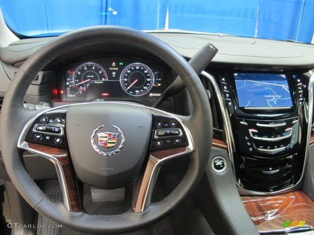 2015 Cadillac Escalade Premium 4WD Jet Black Steering Wheel Photo #94413185