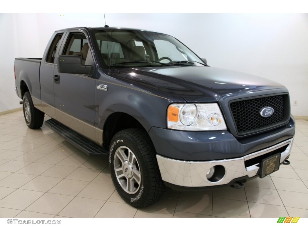 2006 F150 XLT SuperCab 4x4 - Medium Wedgewood Blue Metallic / Tan photo #1