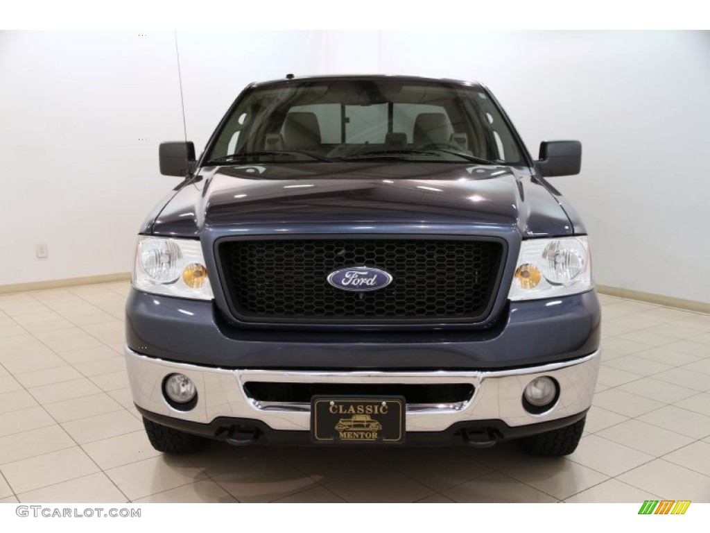 2006 F150 XLT SuperCab 4x4 - Medium Wedgewood Blue Metallic / Tan photo #2