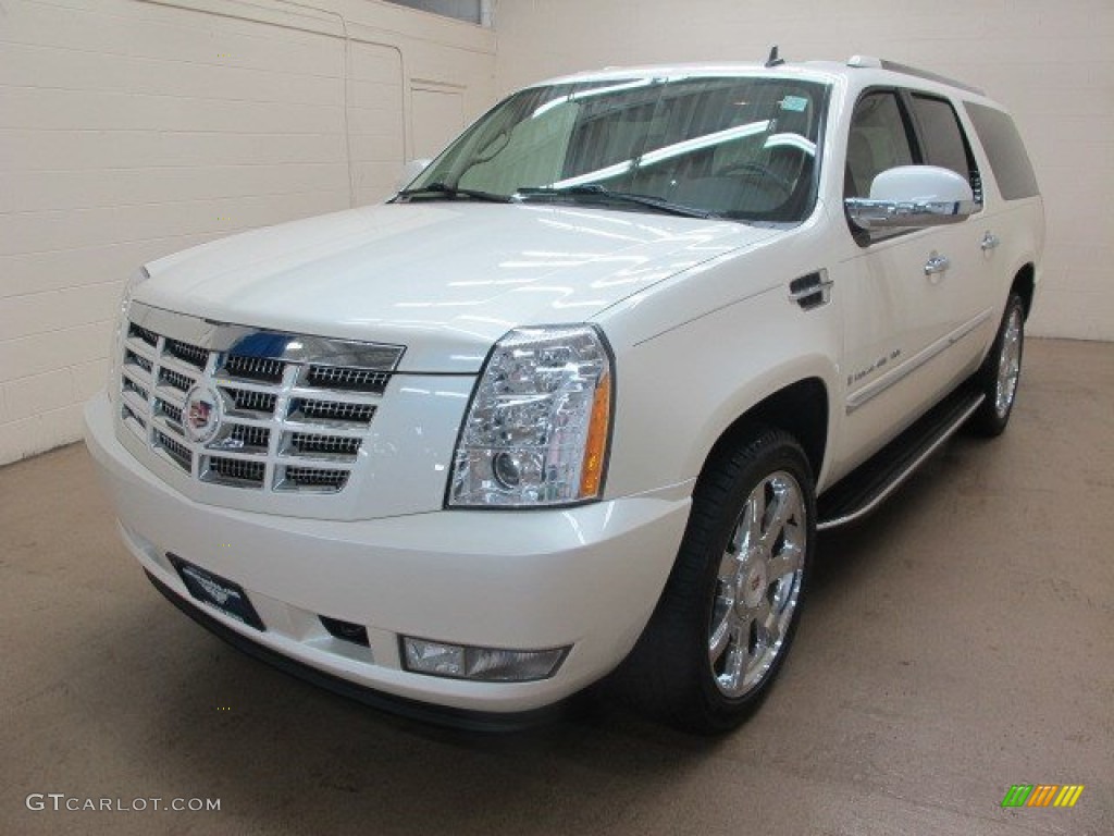 2009 Escalade ESV AWD - White Diamond / Cocoa/Cashmere photo #3