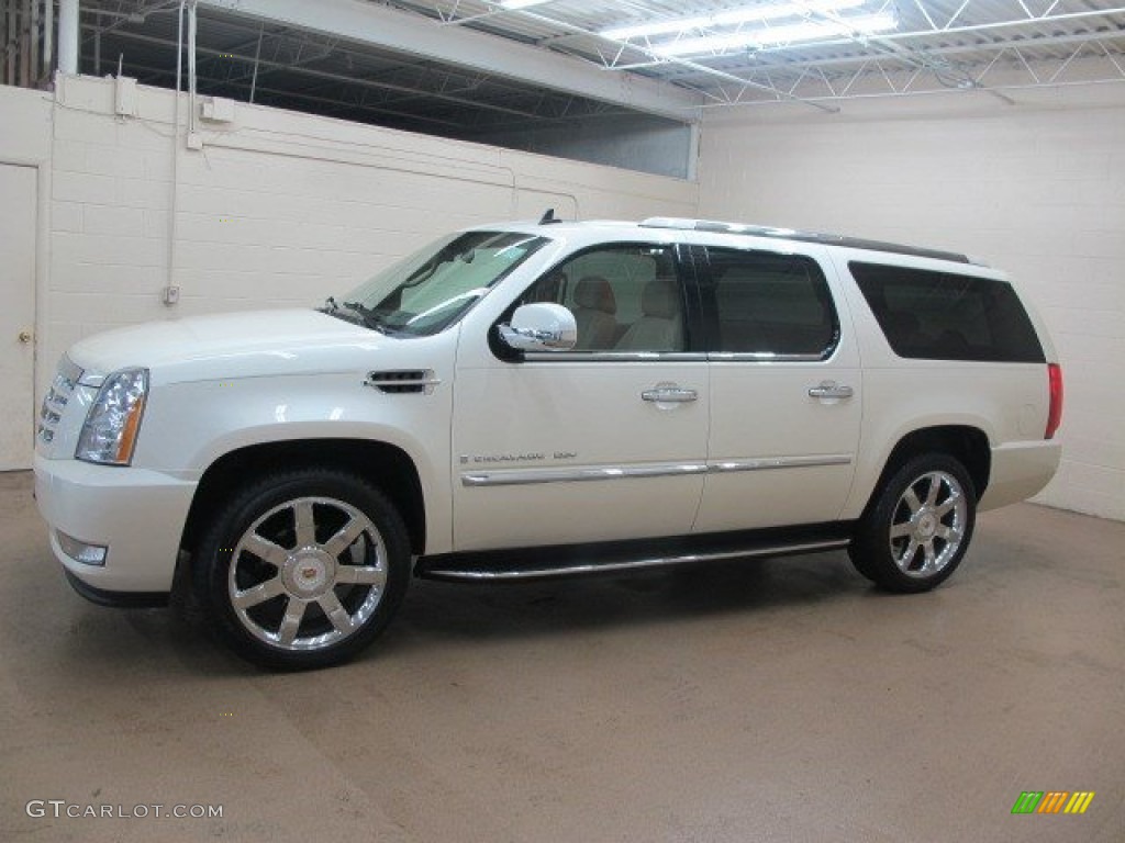 2009 Escalade ESV AWD - White Diamond / Cocoa/Cashmere photo #4