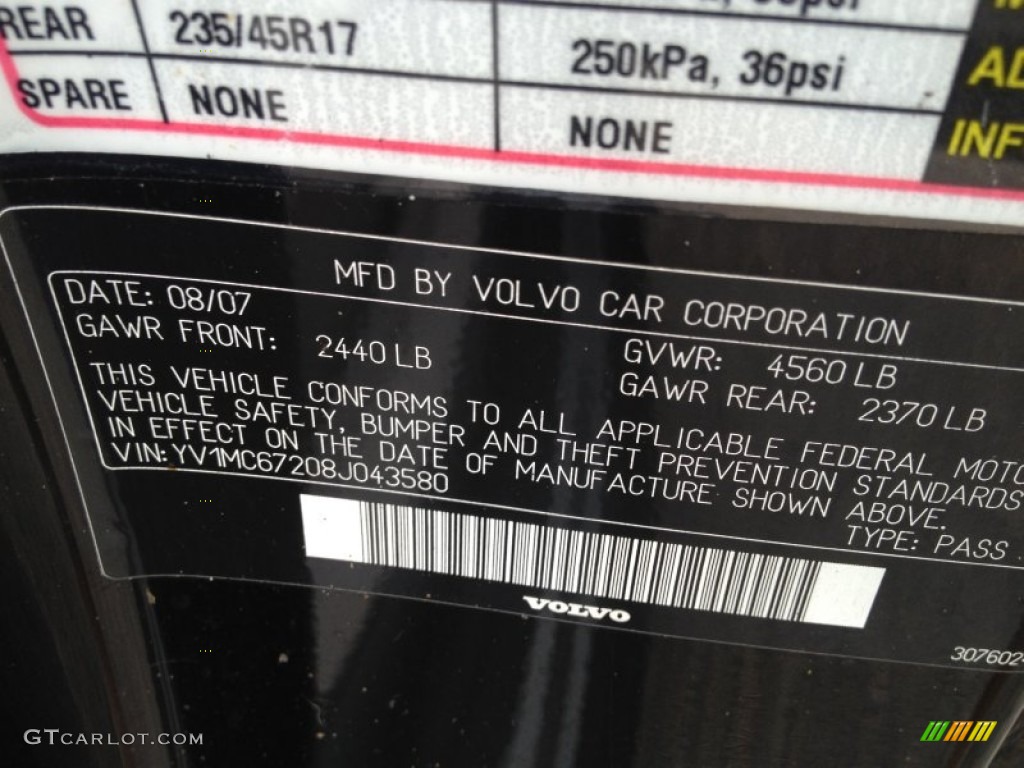 2008 C70 T5 - Solid Black / Quartz photo #25