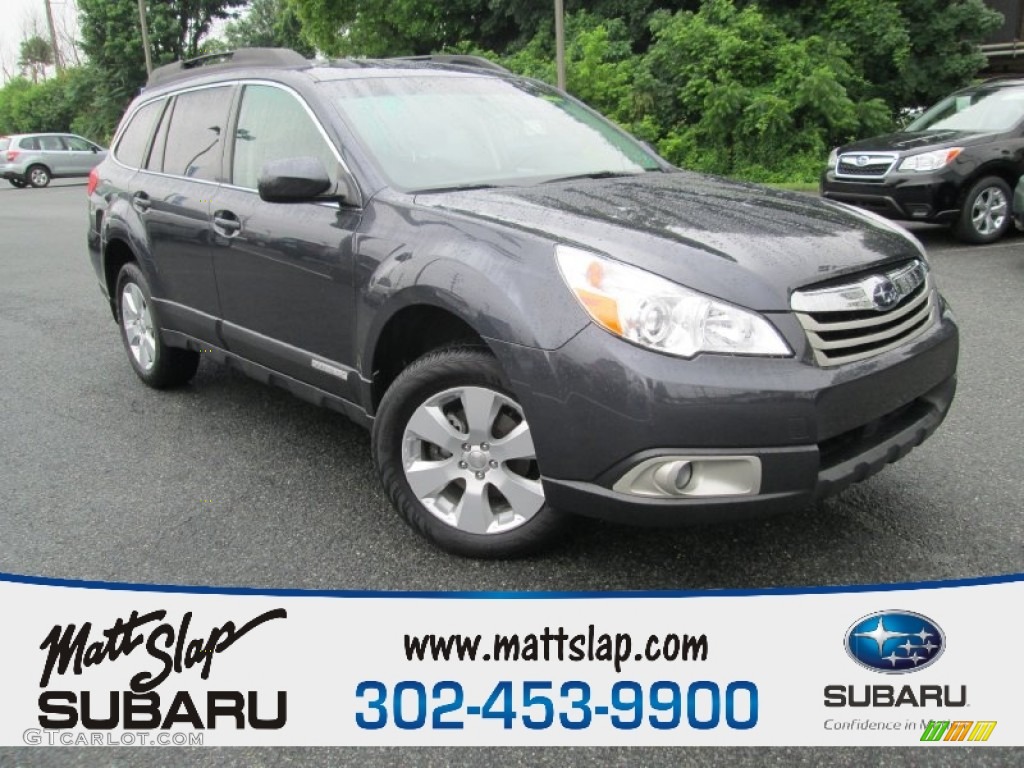 2011 Outback 2.5i Premium Wagon - Graphite Gray Metallic / Off Black photo #1