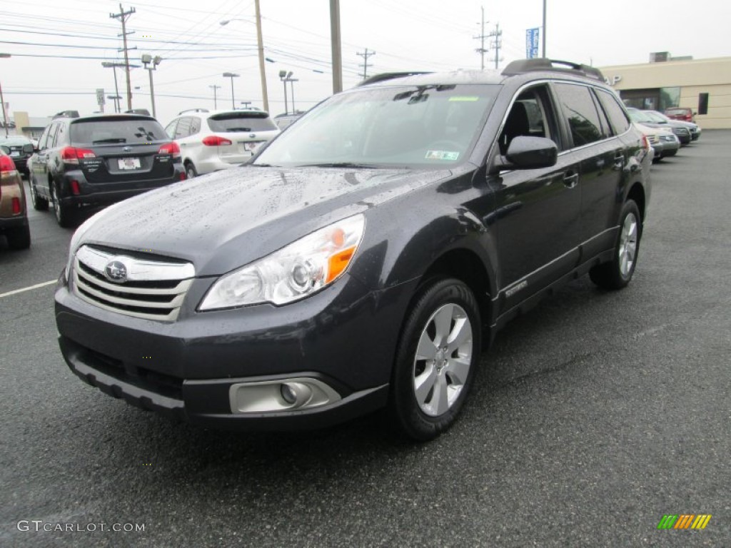 2011 Outback 2.5i Premium Wagon - Graphite Gray Metallic / Off Black photo #2