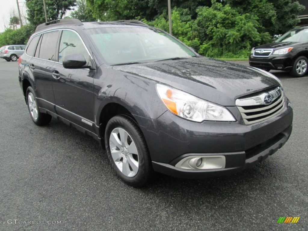 2011 Outback 2.5i Premium Wagon - Graphite Gray Metallic / Off Black photo #4