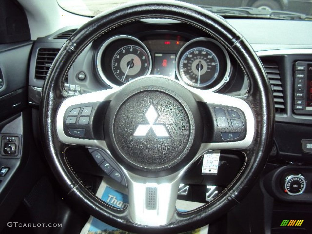2012 Lancer Evolution GSR - Phantom Black / Black Recaro photo #13