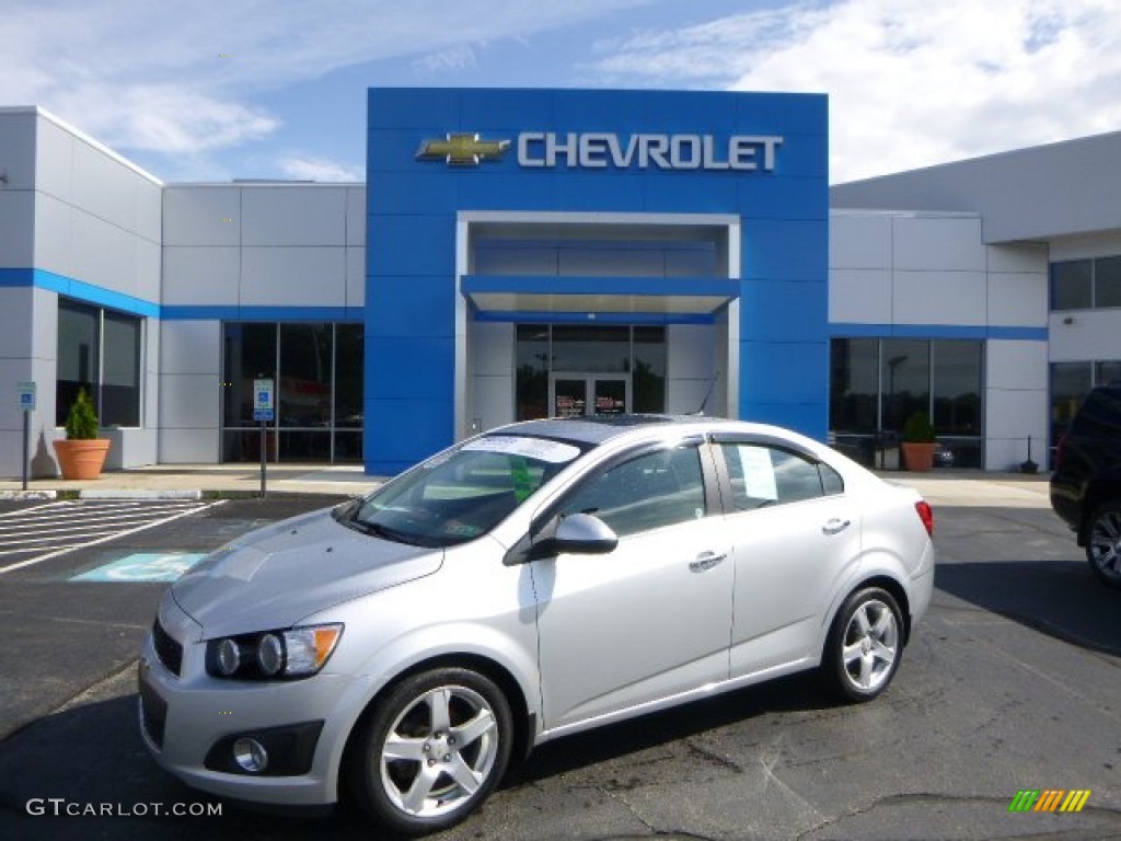 2012 Sonic LTZ Sedan - Silver Ice Metallic / Jet Black/Brick photo #1