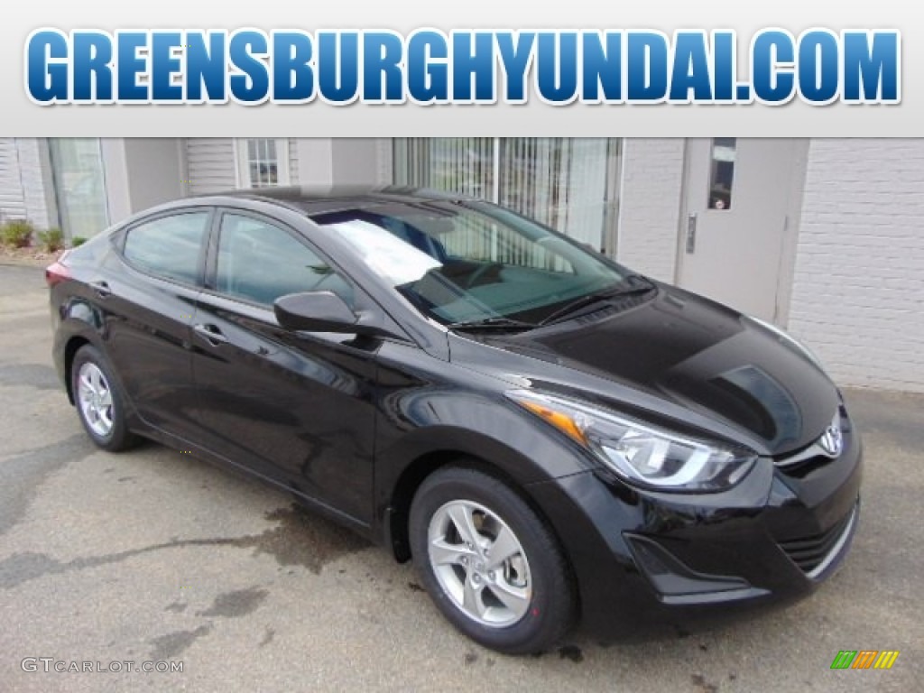 2014 Elantra SE Sedan - Black / Gray photo #1