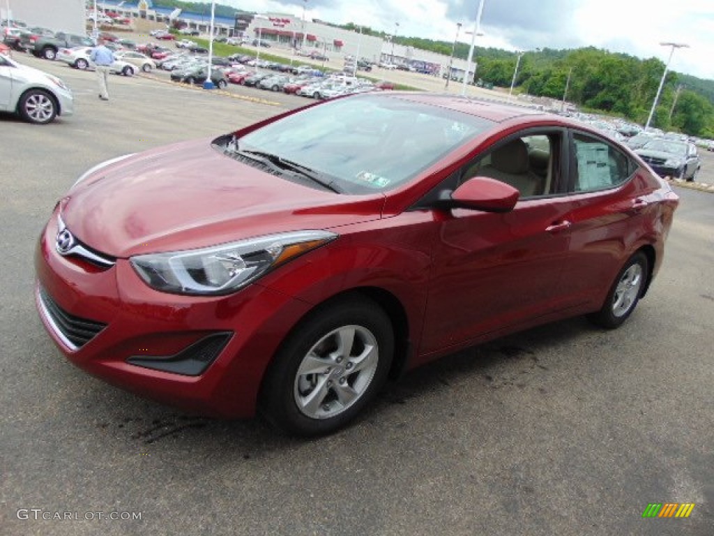 2014 Elantra SE Sedan - Red / Beige photo #5