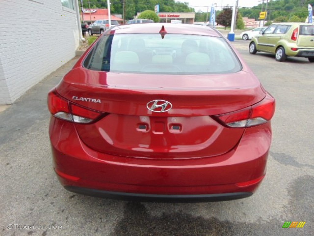 2014 Elantra SE Sedan - Red / Beige photo #6