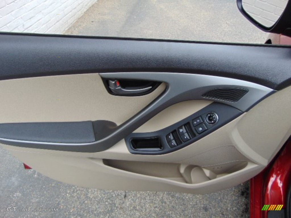 2014 Elantra SE Sedan - Red / Beige photo #7