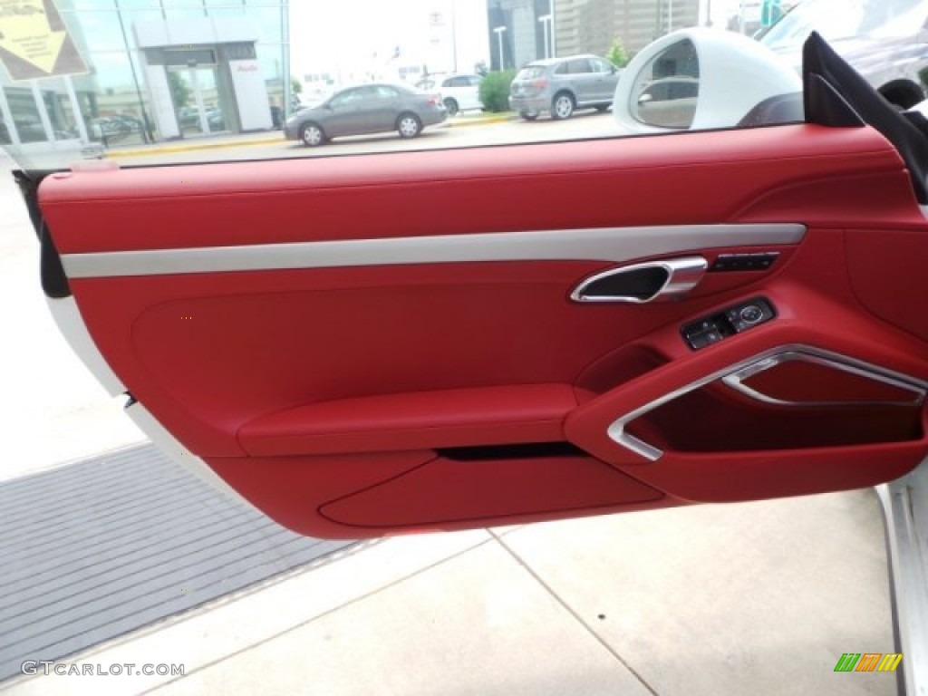 2014 Porsche 911 Carrera 4S Coupe Carrera Red Natural Leather Door Panel Photo #94428997
