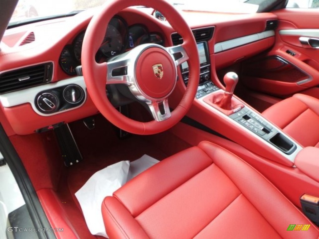 Carrera Red Natural Leather Interior 2014 Porsche 911 Carrera 4S Coupe Photo #94429046