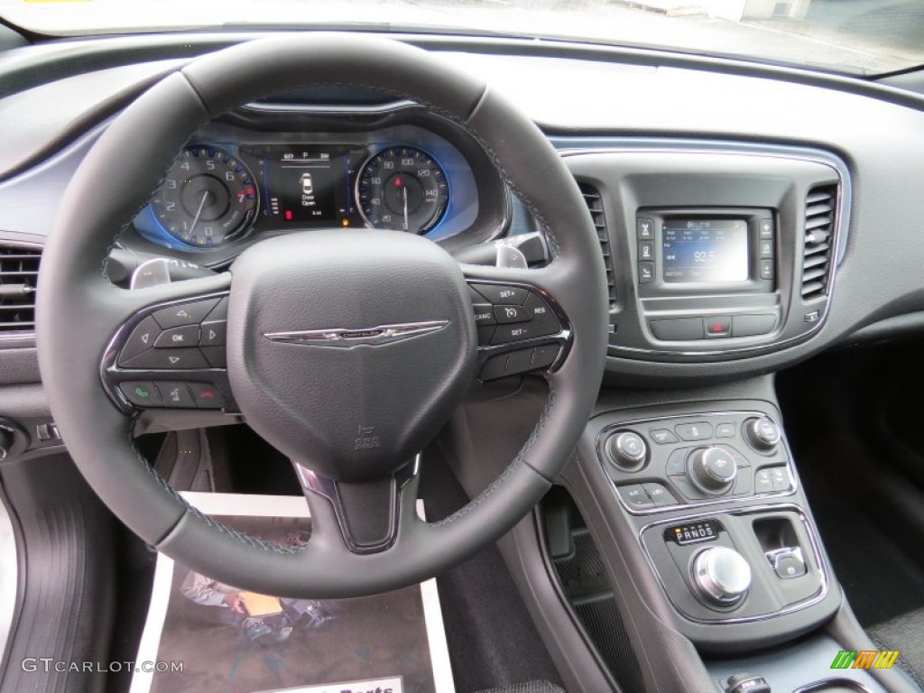 2015 Chrysler 200 S Black Steering Wheel Photo #94429880