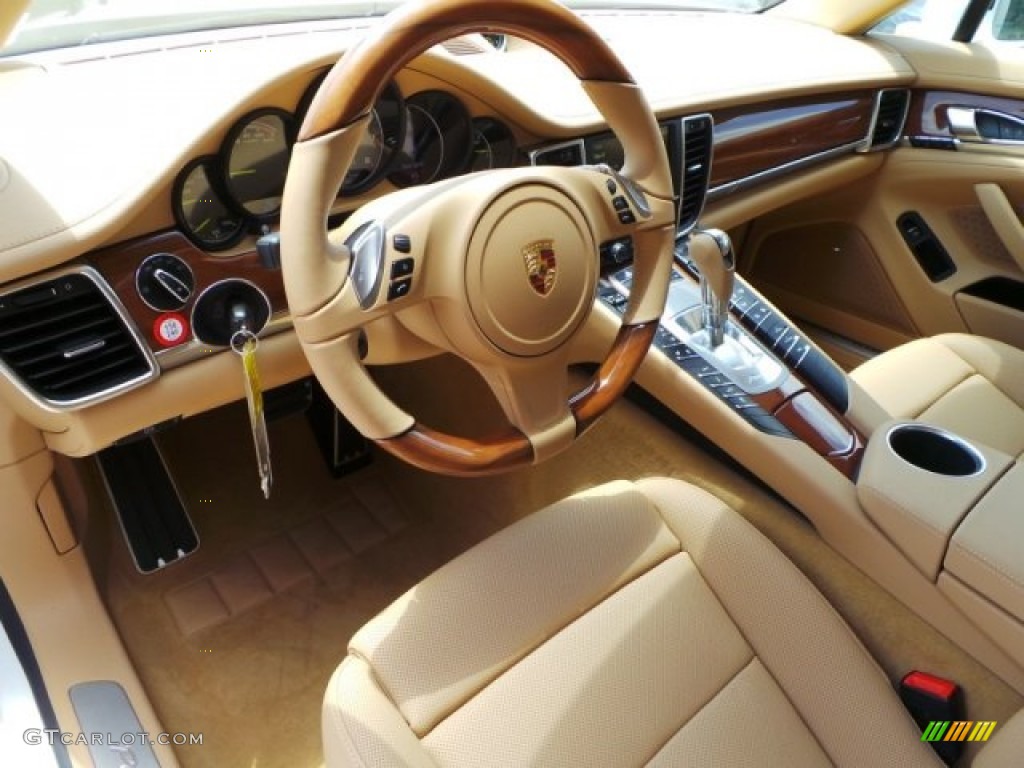 Luxor Beige Interior 2014 Porsche Panamera S E-Hybrid Photo #94430642
