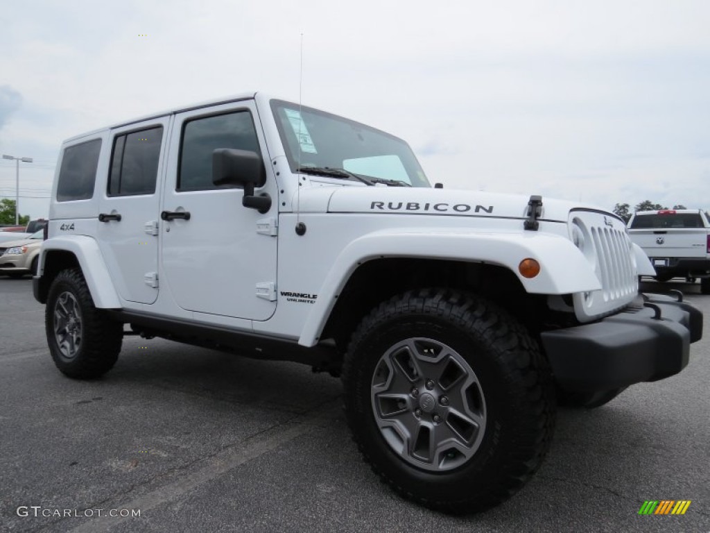 Bright White 2014 Jeep Wrangler Unlimited Rubicon 4x4 Exterior Photo #94431230