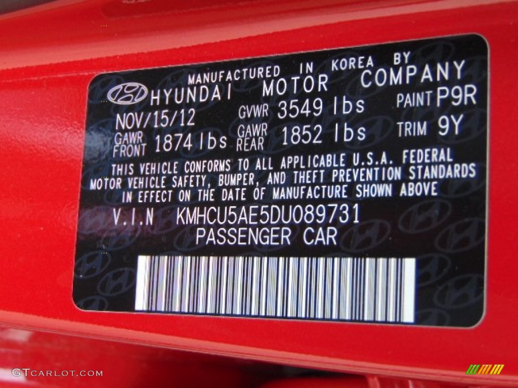 2013 Accent SE 5 Door - Boston Red / Gray photo #19