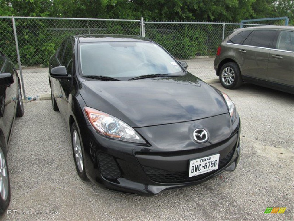 2013 MAZDA3 i Grand Touring 4 Door - Black Mica / Black photo #9